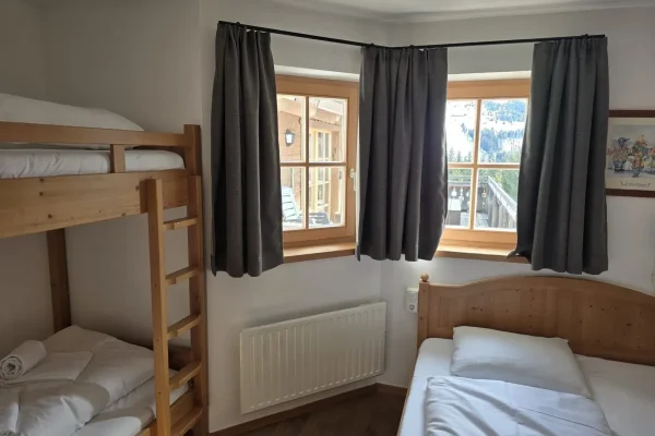 Slaapkamer bij Chalet Märchenblick 1