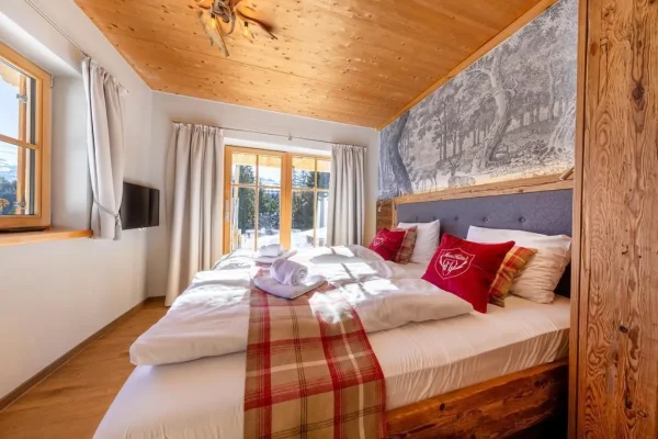 Slaapkamer bij Mooshütte