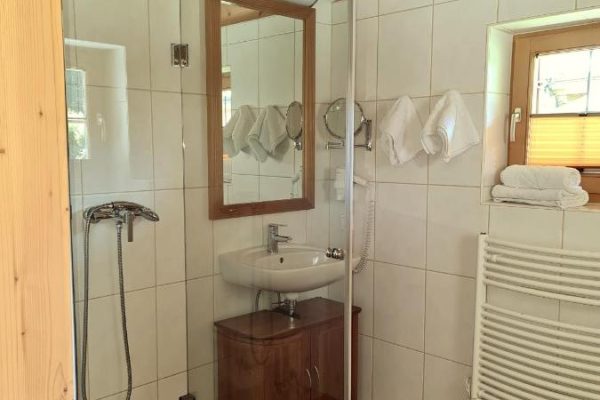 Badkamer bij Resort Brixen